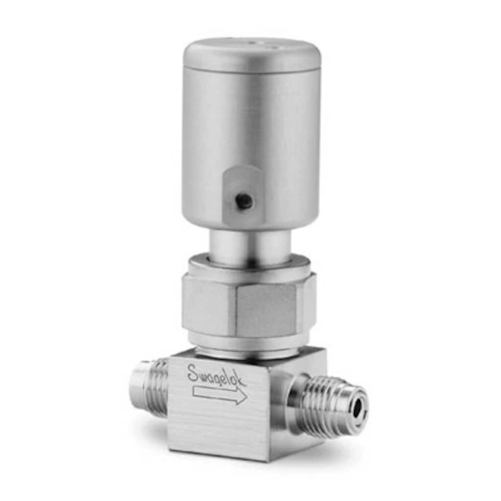 Swagelok Vanne à soufflet haute pureté en acier inoxydable 316L, embout de tige en polyimide, raccord VCR Swagelok mâle 1/4 po, actionneur NF