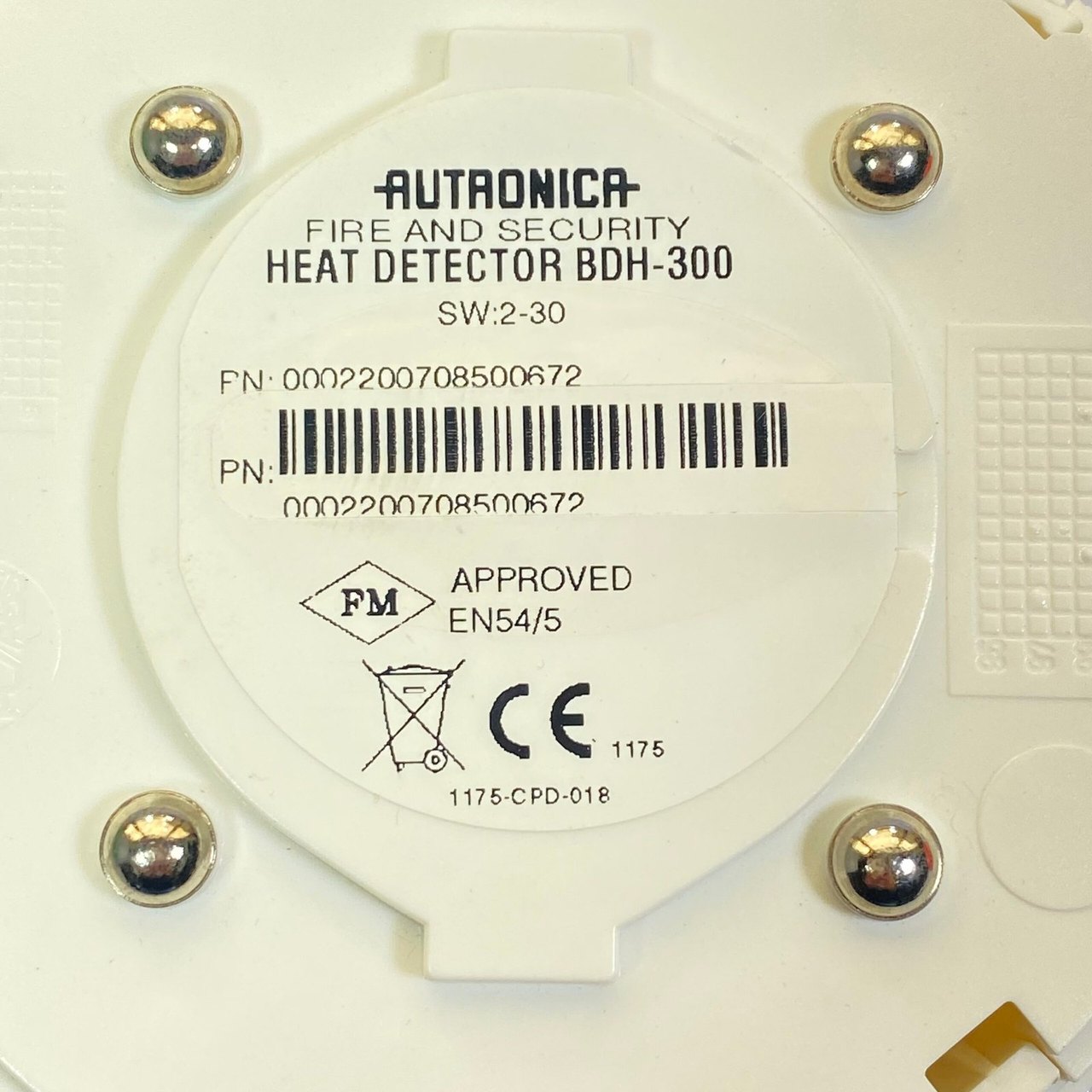 Autronica AutroSafe Heat Detector BDH-300