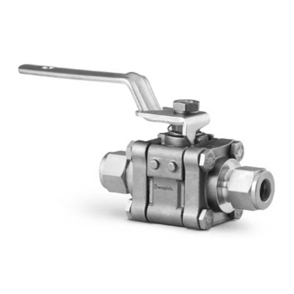 Swagelok Stainless Steel 3-Piece 60 Series Thermal Service Ball Valve, 0.516 in. (13.1 mm) Orifice, Alloy X-750 Seats, 3/4 in. Tube Fitting