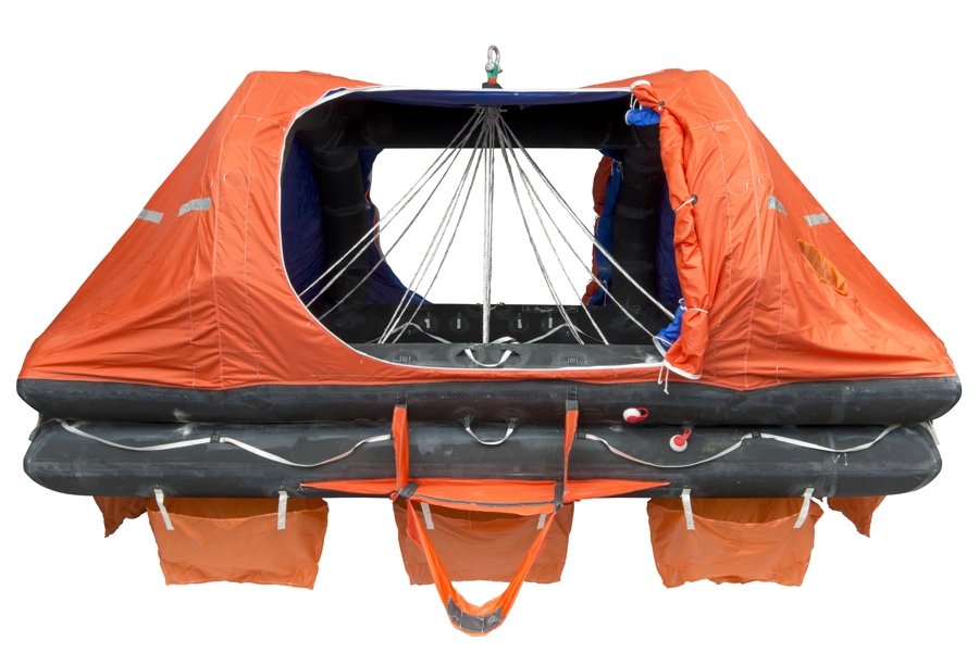Viking Life-Saving Equipment Type 39 DKFS S30, 39-person self-righting SOLAS A or SOLAS B davit-launched inflatable liferaft approved for extended service intervals in accordance with SOLAS regulation III/20.8.3.