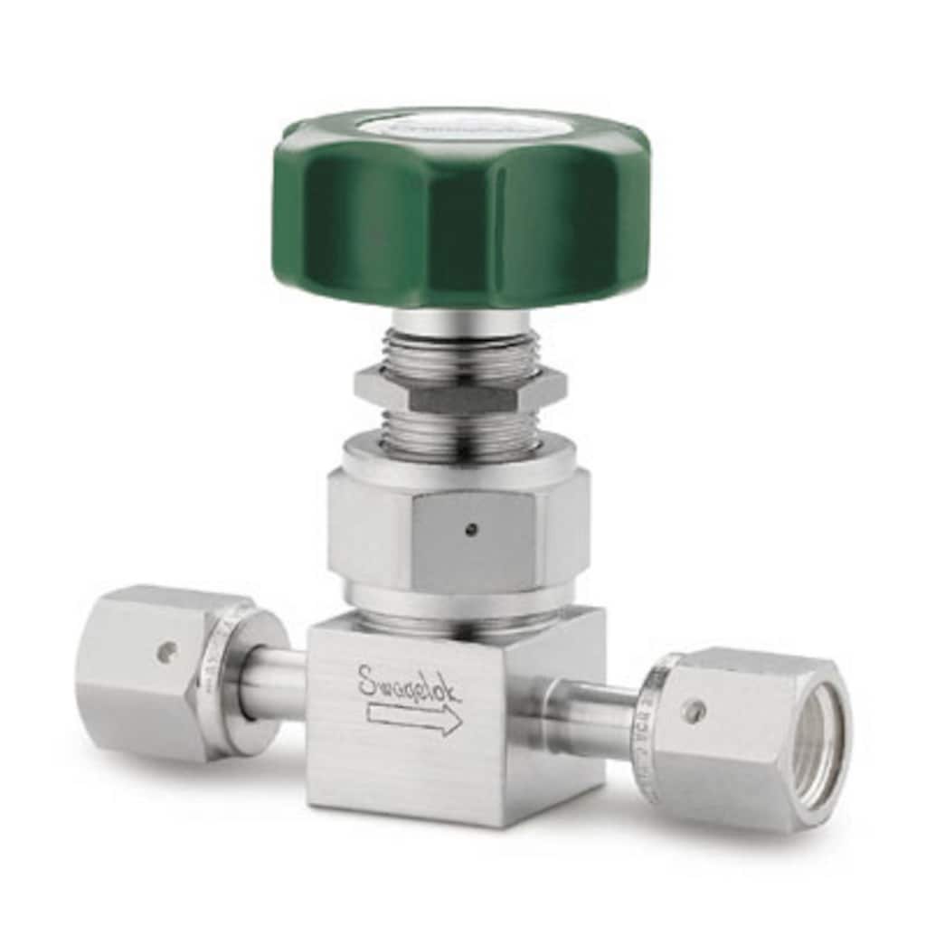 Swagelok Stainless Steel High Purity High Pressure Diaphragm Sealed Valve, 1/4 in. Female Swagelok VCR Fitting, Round Handle