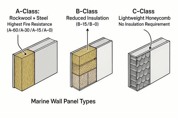 China Shipbuilding Jiujiang Haike Interior Decoration Marine B50A / B-15 Class Bulkhead