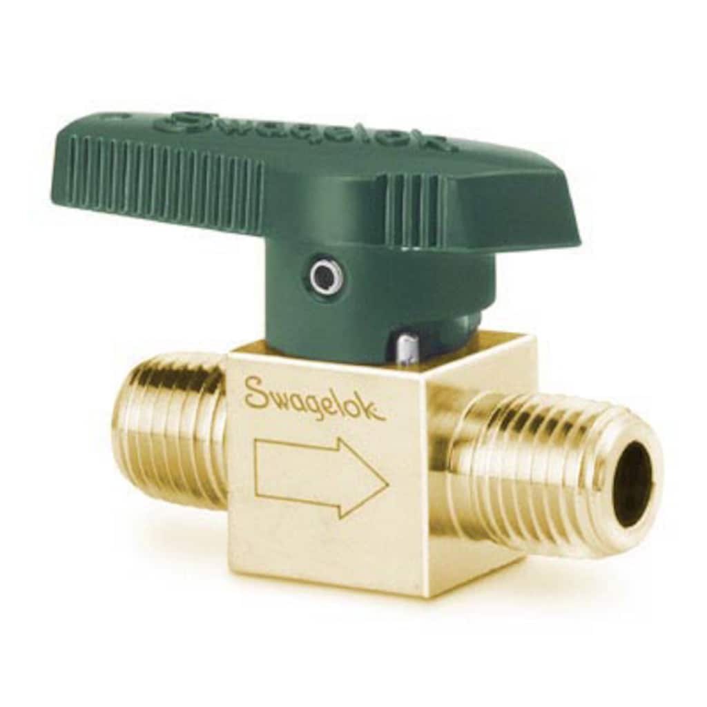Swagelok Brass Quarter-Turn Instrument Plug Valve, 1/4 in. MNPT, 1.0 Cv