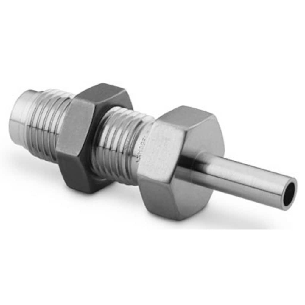 Swagelok 316L VAR VCR Face Seal Fitting, Tube Butt Weld Bulkhead Connector Body, 1/4 in. VCR x 1/4 in. TBW, SC-01 Cleaned