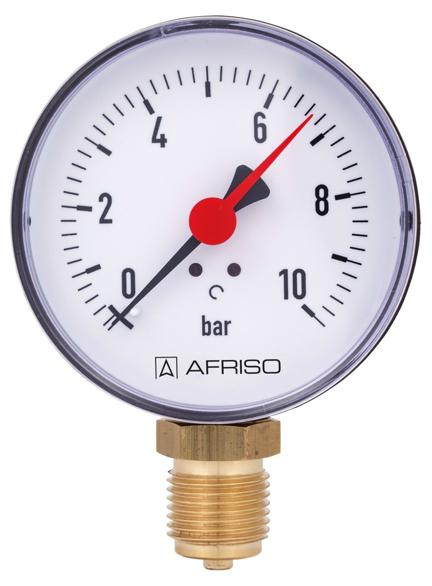 AFRISO Bourdon tube pressure gauge RF80 rad | 63563