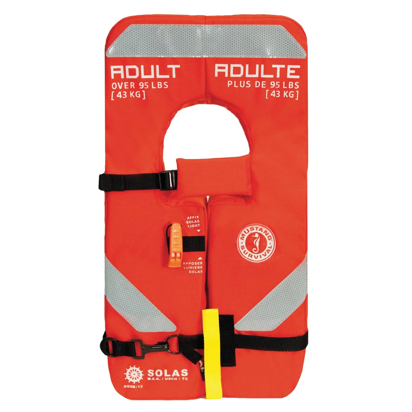 Mustang Survival Model MV8040, Adult, "LIFEJACKET", Type I PFD.