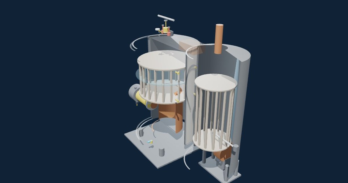 Auxiliary boiler with exhaust gas boiler