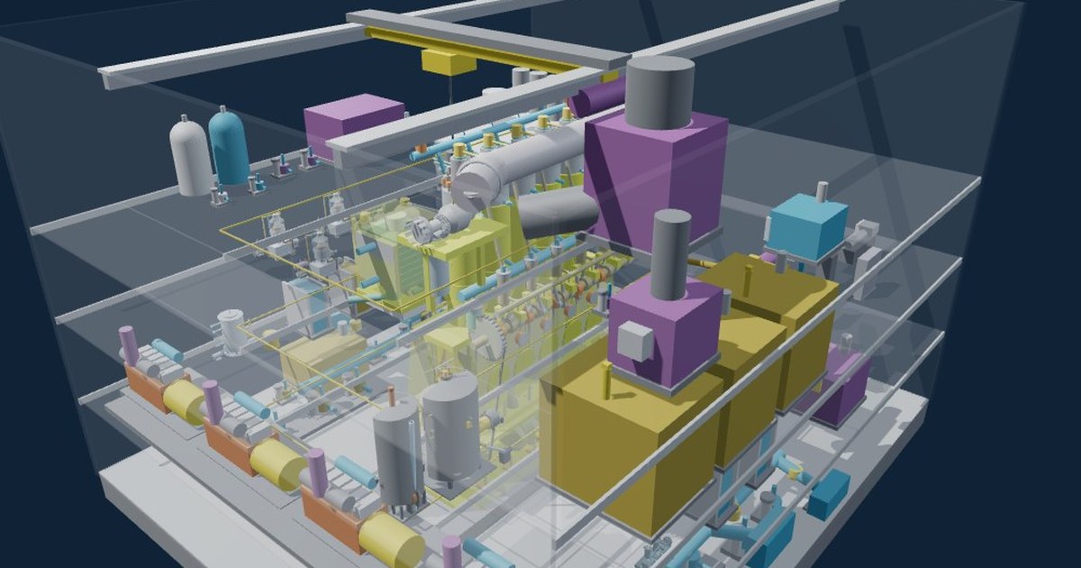 Engine room in 3D