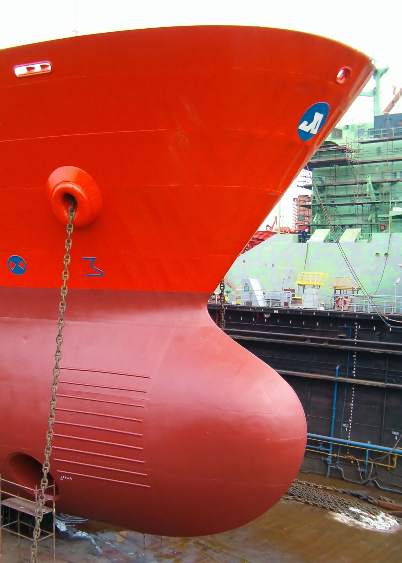 Hawse pipe with anchor chain
